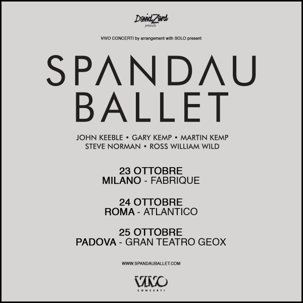 Gli Spandau Ballet in Italia per tre date evento