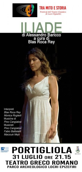 Blas Roca Rey e Monica Rogledi  ne l'Iliade di Alessandro Baricco al Teatro Greco Romano di Locri Epizefiri