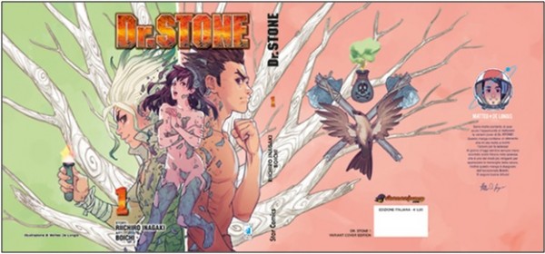 Dr. Stone n. 1  in variant cover edition by Matteo De Longis e in una spettacolare limited edition