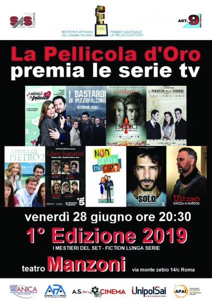 "Premio La Pellicola d'Oro – Serie Tv" al Teatro Manzoni di Roma. Ecco le Nomination