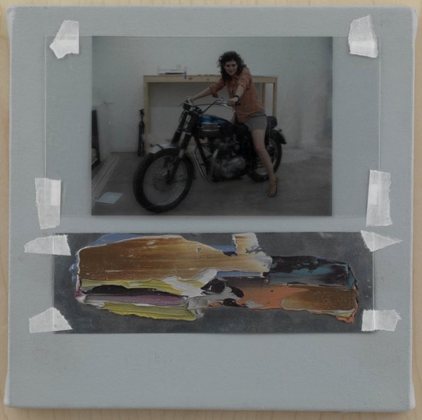 Richard Patterson "Christina", 2009 Canvas with aluminium, oil paint and inkjet onto clear film 35 x 35 cm